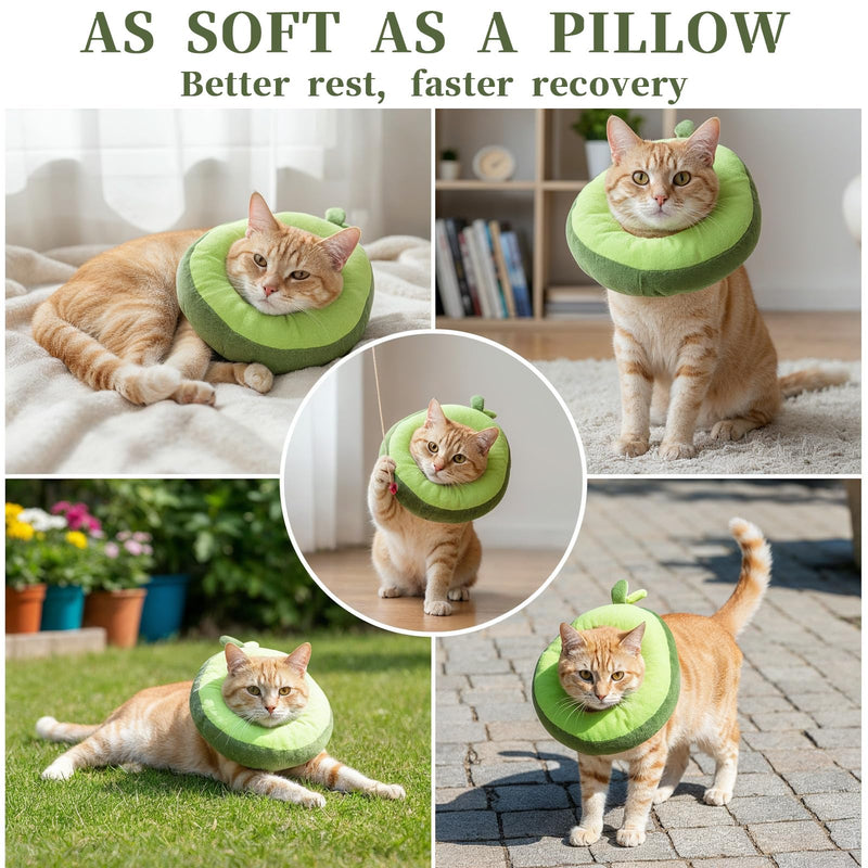 Adjustable Cat Cone Soft Cat Recovery Collar Cute Kitten Fruits Shaped Cats Neck Collar Comfortable Pet Neck Strap Lightweight Elizabethan Cone for Cats Kitten and Puppies