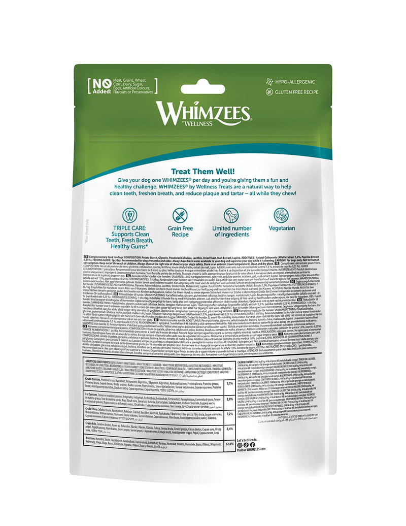 WHIMZEES By Wellness Stix, Natural and Grain-Free Dog Chews, Dog Dental Sticks for Small Breeds, 28 Pieces, Size S Small Breed (7-12kg) Value Bag - 28 pieces - PawsPlanet Australia