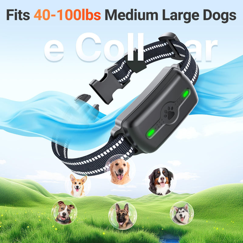 Dog Training Collar, Dog Shock Collar with Remote Control, Electric Shock Collar with 4 Training Modes, IP68 Waterproof Rechargeable e Collar for Large Medium Dogs with Beep Shock and Security Lock Black - PawsPlanet Australia