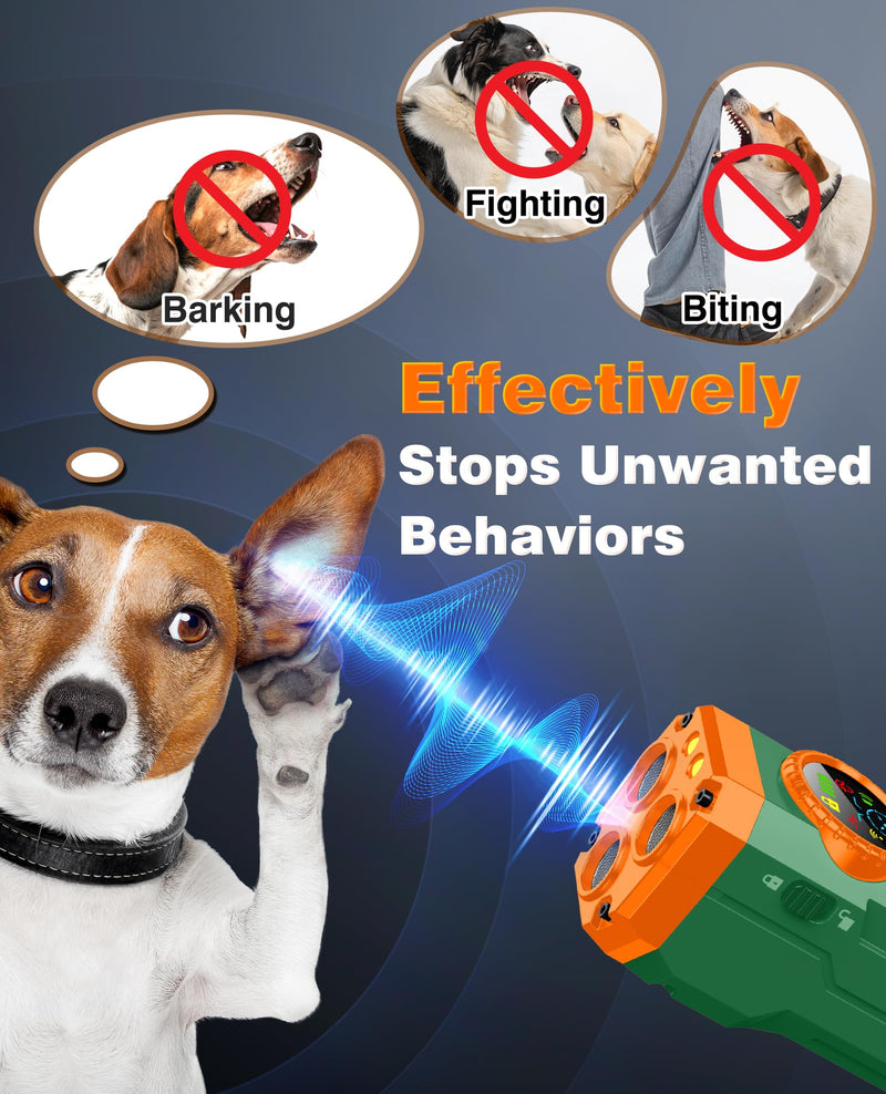 Dog Bark Deterrent Devices, 2025 Upgraded 3X Sonic Emitters Anti Barking Device for Own Or Neighbor's Dog, Safe & Effective Portable Ultrasonic Dog Bark Shield Rechargeable Dog Barking Silencer Green - PawsPlanet Australia