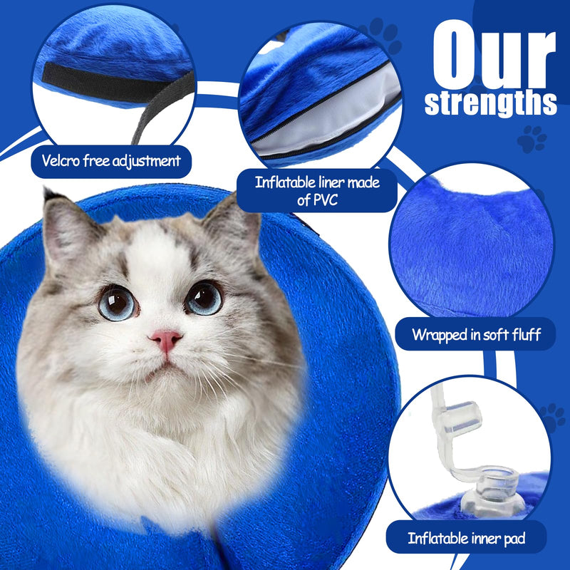 Inflatable Collar for Dog, Cat, Adjustable, Soft Collar, Protective Collar for Dog, Adjustable Buckle, Leak Protection Collar, Pet Elizabethan for Vision, Not Blocked, S
