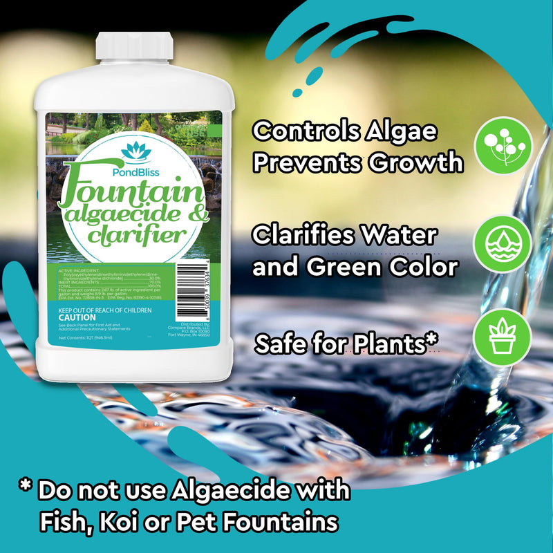 Algaecide for Fountains – Clarify and Controls Algae for Large and Small Fountain (8 oz) 8 oz - PawsPlanet Australia