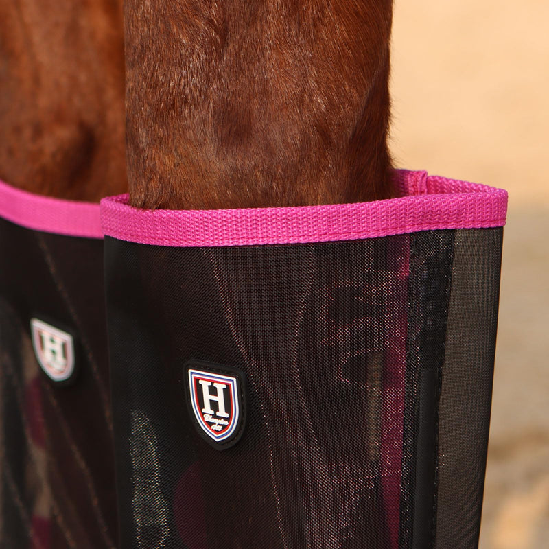 Harrison Howard Loose-Fitting Horse Fly Leggings Breathable, Tear-Resistant Fine Mesh Leg Guards Stay-on Comfortable Fly Boots (Set of 4) Magenta Large - PawsPlanet Australia
