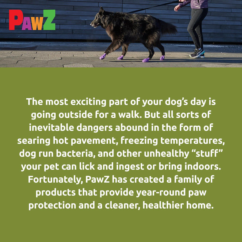 PawZ Rubber Dog Boots for Large Paws - All-Weather Waterproof Dog Shoes, Anti-Slip Traction for Rain, Snow, Mud & Hot Pavement - Pull-On Dog Booties, Olive Green - X-Large (4" +) - Pack of 24