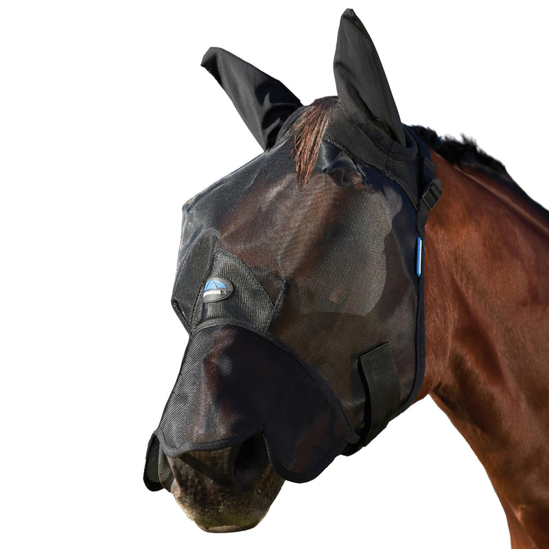 WeatherBeeta ComFiTec Insect Guard Fly Mask with Ears & Nose, Black, Medium M
