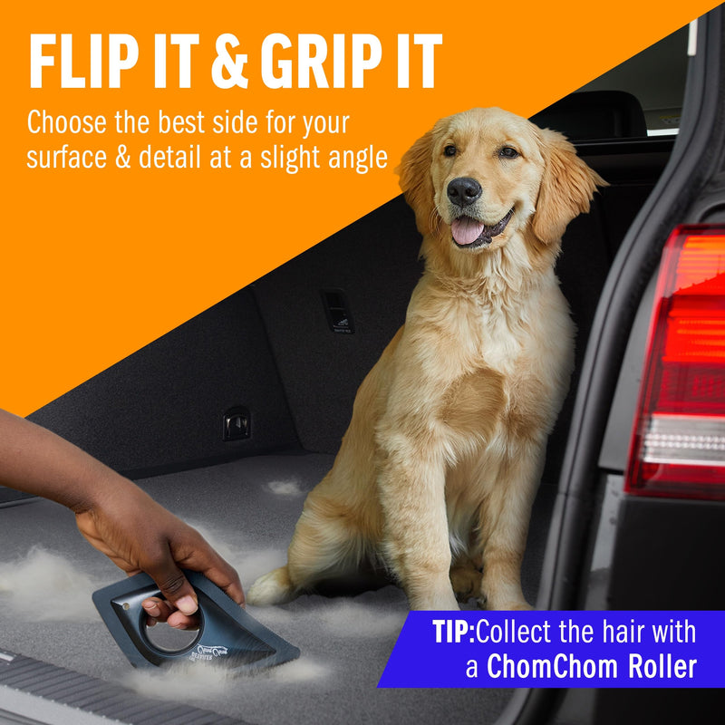 ChomChom Roller Detailer- Scraper for Pet Hair Remover and Lint - Great for CAR - Cat and Dog Hair Remover for Couch, Furniture, Carpet, Clothing and Bedding - Travel Multi-Surface Fur Removal Tool - PawsPlanet Australia