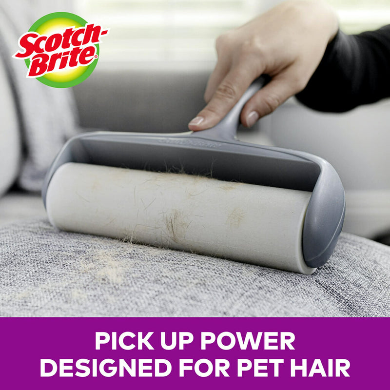 Scotch-Brite Pet Extra Sticky Large Surface Roller, Designed for Pet Hair (60 Sheets) + Scotch-Brite 50% Stickier Large Surface Roller Refill, 60 Sheets (Pack of 4), 240 Sheets Total - PawsPlanet Australia