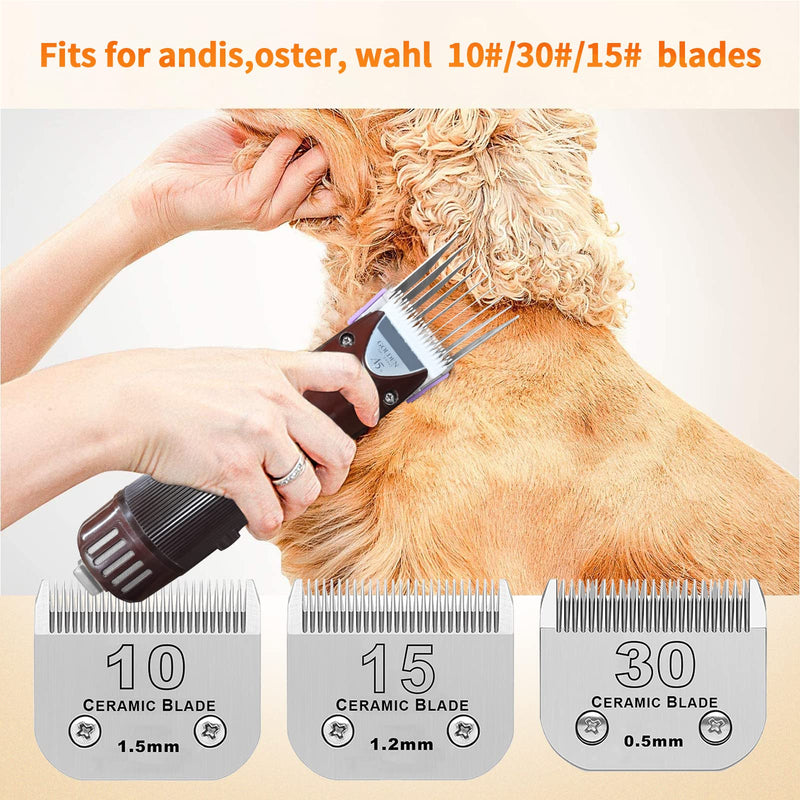 Animal Stainless Steel Attachment 8 Colors Guide Comb Set from 1/8 Inch to 1 Inch(3-25mm),Compatible with Andis, Oster A5, Wahl KM10 Series Clipper Detachable Blade(Only fit for 15# 10# 30# blade) 8 PACK - PawsPlanet Australia