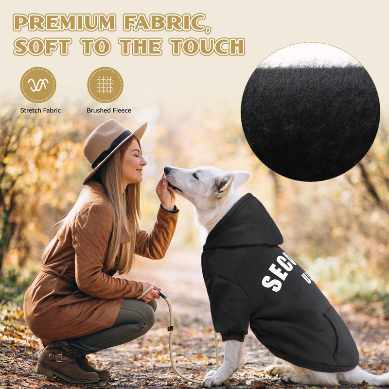 Dog Hoodie for Large Dogs Security Dog Hoodie Warm Cozy Brushed Fleece Interior Dog Clothes Dog Hoodie with Pocket Dog Sweatshirt Dog Sweaters for Large Dogs(L) - PawsPlanet Australia