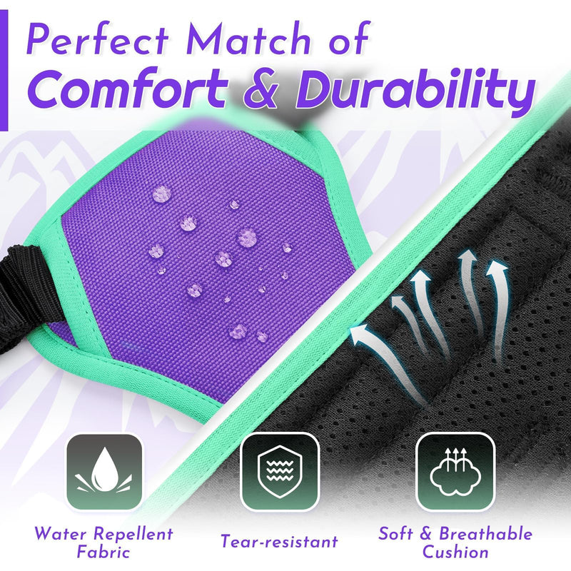 Eagloo Dog Harness Medium, No Pull Harness with Front Back Clips, Adjustable Dog Walking Vest, Soft Padded Pet Vest, Reflective No-Choke Breathable with Easy Control Handle, Purple & Green, M M (Pack of 1) - PawsPlanet Australia