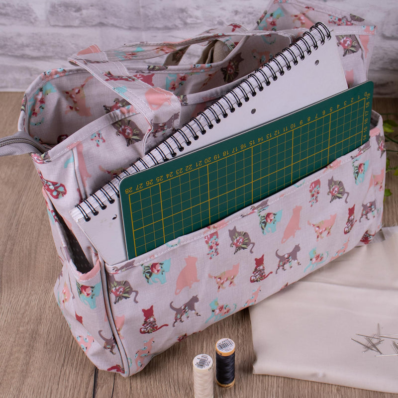Hobby Gift Exclusive Craft Bag, Shoulder Bag, Knitting Bag, Yarn Storage, School bag, 13 x 34.5 x 29cm Cats - PawsPlanet Australia
