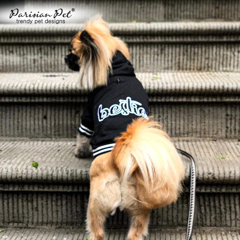Parisian Pet Basic Dog Hoodie – Lightweight Printed “Bestie“ Dog Sweatshirt – Pullover Hoodies for Dogs with Leash Hole and Pockets – Cotton, Polyester Dog Clothes for Large Dogs - XL Bestie Hoodie - PawsPlanet Australia