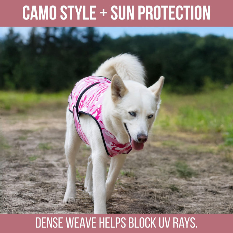 Dog Cooling Vest - 2-Layer Cooling with Soft Microfiber Fabric - Lightweight, Adjustable and Comfortable - UV Protection for Small to Large Dogs - Relief in Hot Weather (Pink, Large) Pink Camo Large (Pack of 1) - PawsPlanet Australia