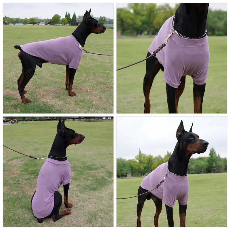 Lovelonglong Ribbed Dog T-Shirt Cotton Knitted Dog Sweaters for All Season Pet T-Shirts for Large Medium Small Dogs Taro Purple 3XL 3XL (for Large Dog)