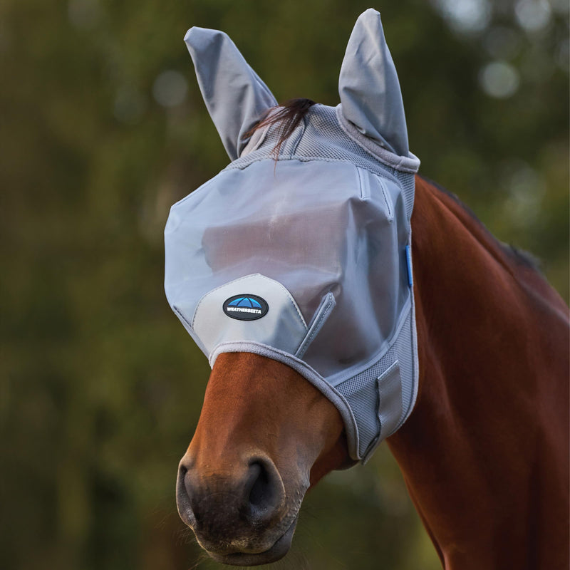 WeatherBeeta ComFiTec Fine Mesh Fly Mask with Ears, Grey, Large L