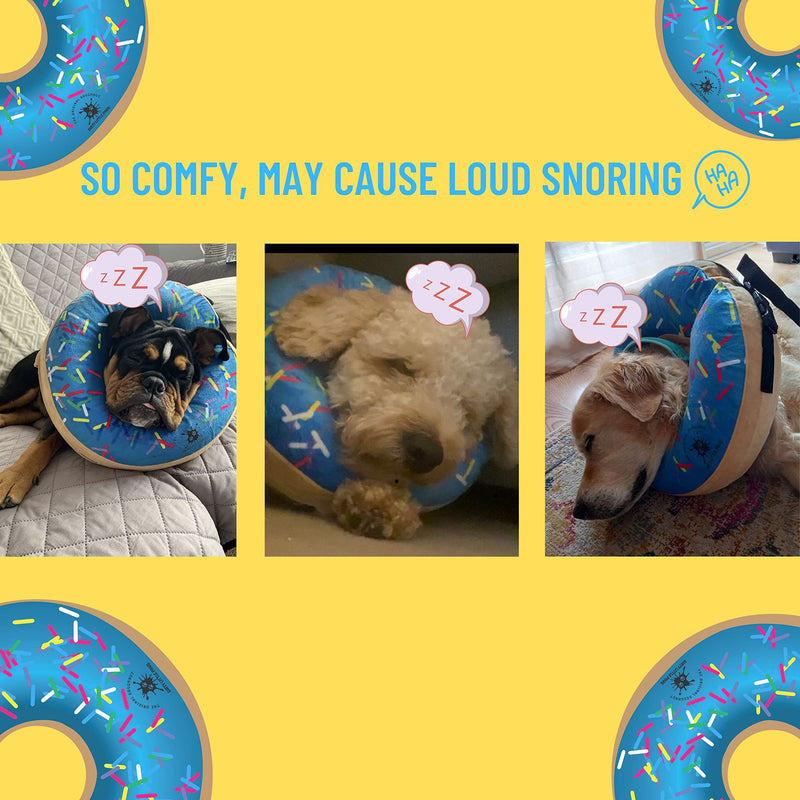 Dog Donut Collar | Great Alternative to a Traditional Dog Cone or a Soft Dog Cone Collar | Our Inflatable Dog Cone is an Excellent Cone for Dogs after Surgery | Dog Cones for Large Dogs (Blue) Blue - PawsPlanet Australia