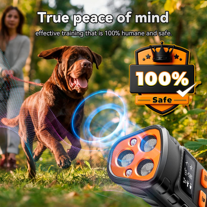 Dog Bark Deterrent Devices?Upgraded Smart Display?,3X Ultrasonic Pet Gentle Anti Barking Device for Dogs,Stop Neighbors Dogs from Barking,Indoor Outdoor Bark Control for Dog Training