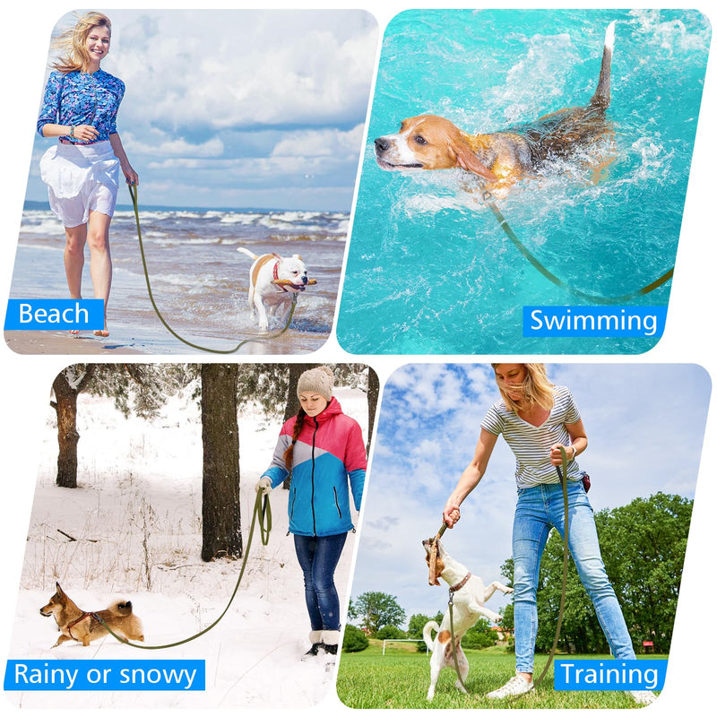 XiaZ Long Leash for Dogs Waterproof, Training Long Line Lead with Padded Handle for Large Medium Small Dogs Outside Walking, Playing, Camping, or Yard (30FT, Olive) 30ft - PawsPlanet Australia