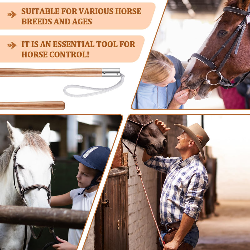Lasnten 2 Pcs Horse Rope Twitch 17 Wooden Handle 10 Cotton Rope End Twitch Vet Humane Restraint Tool Equine Nose Calming Handling Aid for Horse Ponies Stable Ranch Barn Tack Gear Grooming Equipment - PawsPlanet Australia