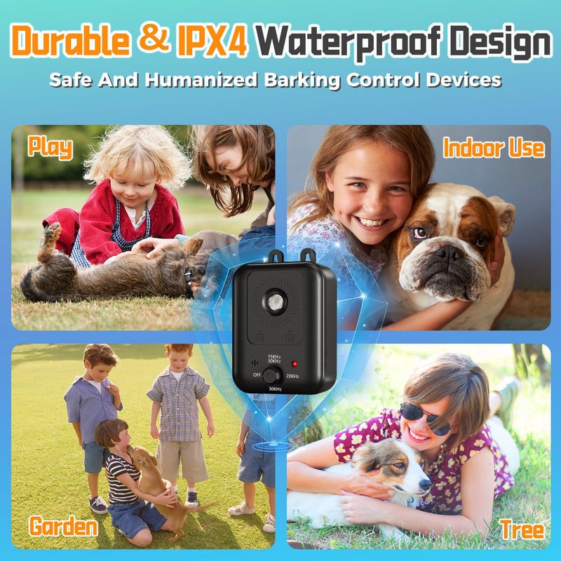 Anti Barking Device for Dogs, Ultrasonic Dog Bark Deterrent Devices, Dog Barking Deterrent Devices, 3 Modes Ultrasonic Bark Box, Dog Barking Stopper Long Range 33ft - for Indoor & Outdoor Use Grey