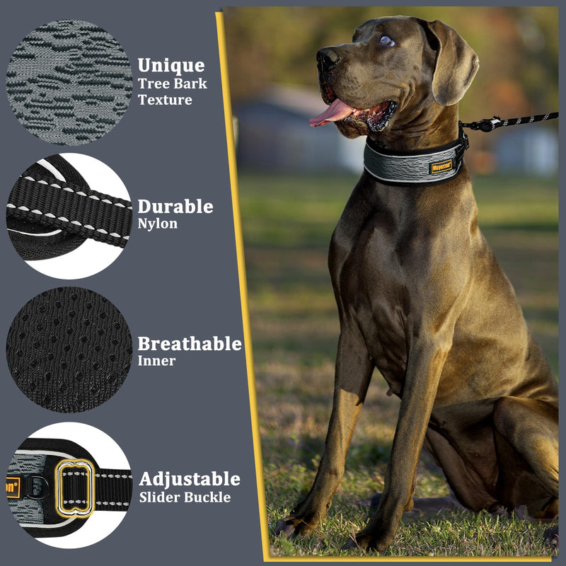 Mayerzon Martingale No Pull Collar for Large Medium Dogs Pitbull German Shepherd Rottweilers, Patented Reflective Anti Pull Dog Walking Collar with Buckle for Training Hiking, Adjustable(M, Grey) Medium,2.5mm,14''-18''Neck - PawsPlanet Australia