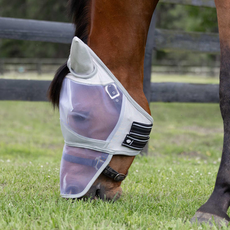 Equinavia Algard Soft Mesh Long Nose Fly Mask - Silver - Horse