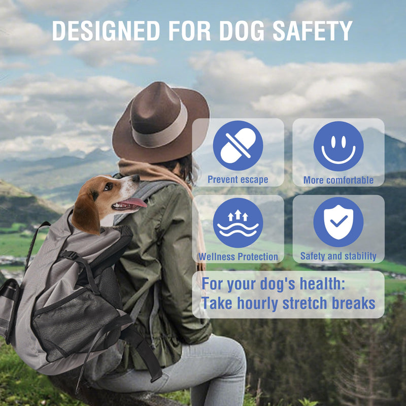 Dog Backpack for Small & Medium Dogs - Adjustable Pet Carrier for Travel & Hiking, Hands-Free Puppy Backpack with Storage Pockets, Breathable Mesh, Reflective Strips & Non-Slip Handle - PawsPlanet Australia