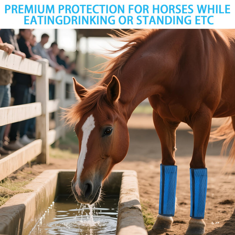 Horse Fly Boot,Loose Fitting Fly Boots for Horses Set of 4,Leggings for Horse Design Protect Horses Legs No More Horsefly Nuisance Greatly&Reduce Stressful Stomping,Breathable/Universal