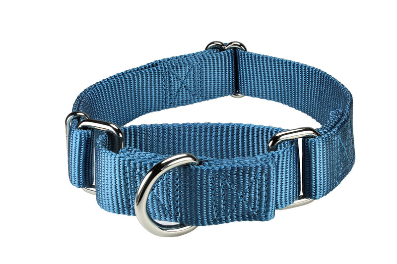Mikivery Martingale Dog Collar Nylon Adjustable and Safety Training Colourful Comfortable Metal Buckle Pet Collars for Small Medium and Large Dogs(Haze,M) Haze M