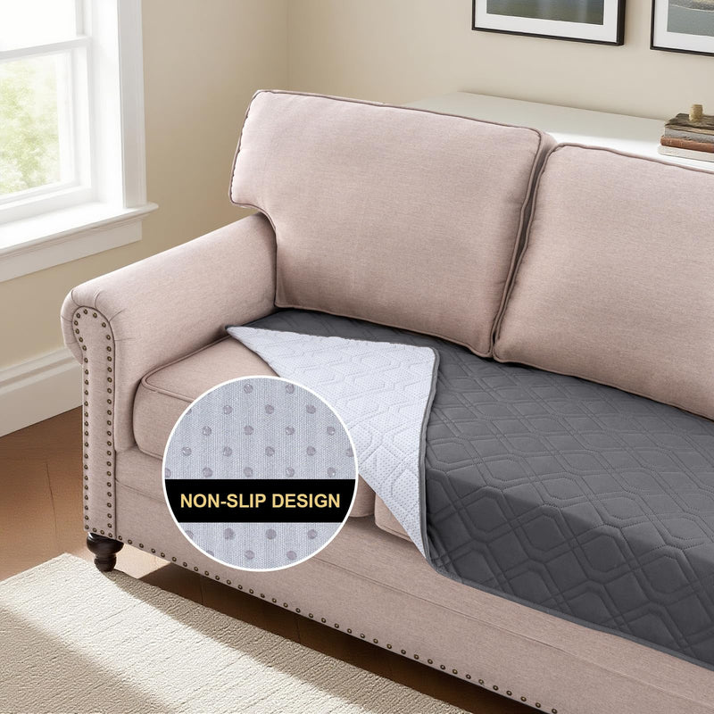 PrinceDeco Waterproof Blanket Dog Bed Cover with Non-Slip Back Pet Blanket for Furniture Bed Couch Sofa(52x82 Inch,Grey) 52x82 Inch Grey - PawsPlanet Australia