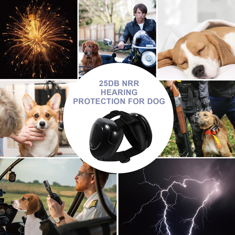 Dog Ear Muffs, Dog Earmuffs Noise Protection, 29dB NRR Noise Canceling Ear Muffs for Dog, Dogs Headphones Medium Black - PawsPlanet Australia