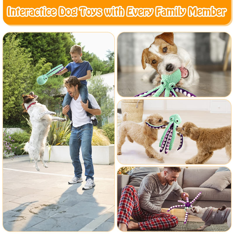 Squeaky Dog Toys for Large Dogs: Plush Dog Toys with Soft Fabric - Pet Toys for Small, Medium, and Large Dogs - Puppy Toys to Keep Them Busy Green - PawsPlanet Australia