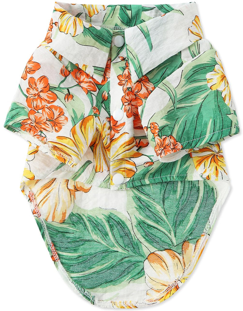 Hawaii Dog Shirt, Pet Summer T-Shirts Dog Style Floral Breathable Cool Clothes Hawaiian Shirts for Small Dogs and Cats Owner and Pet Shirts are Sold Separately 4XL-(65.1-85lb)-Chest~37.7" for Pets Yellow Only for Pets - PawsPlanet Australia