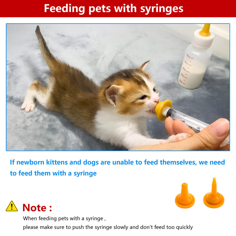 Pet Feeding Bottle and Syringe Set for Puppies and Kittens(3 Bottles,3 Syringes,9 Nipples) - PawsPlanet Australia