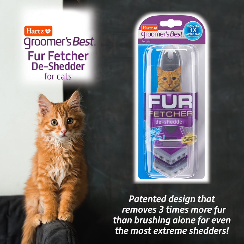 Hartz Groomer's Best Fur Fetcher De-Shedder Cat Brush,Black - PawsPlanet Australia