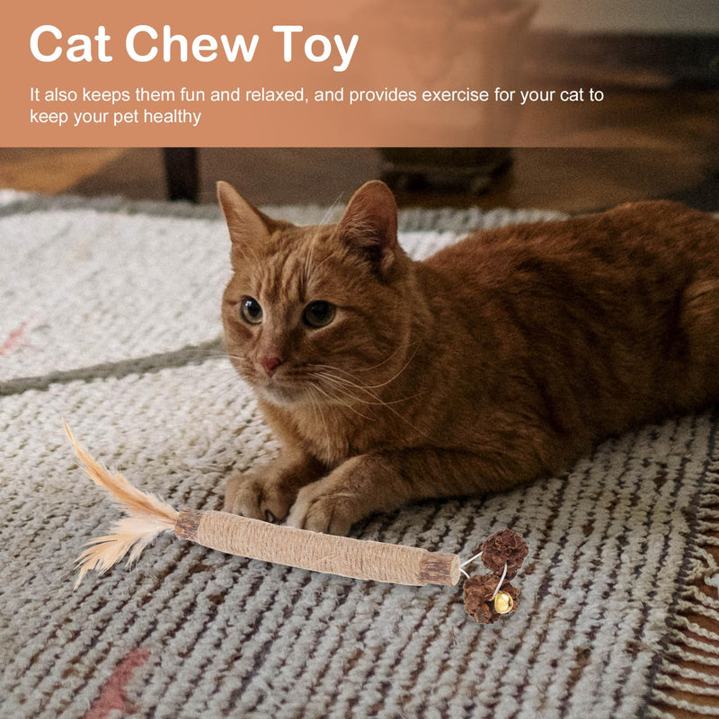 ERINGOGO 5 Pieces Dental Toys for Cats Made from Natural Actinidia Polygama and Cecidum Fruit, Bite-Proof for Dental Health in Cats and Kittens