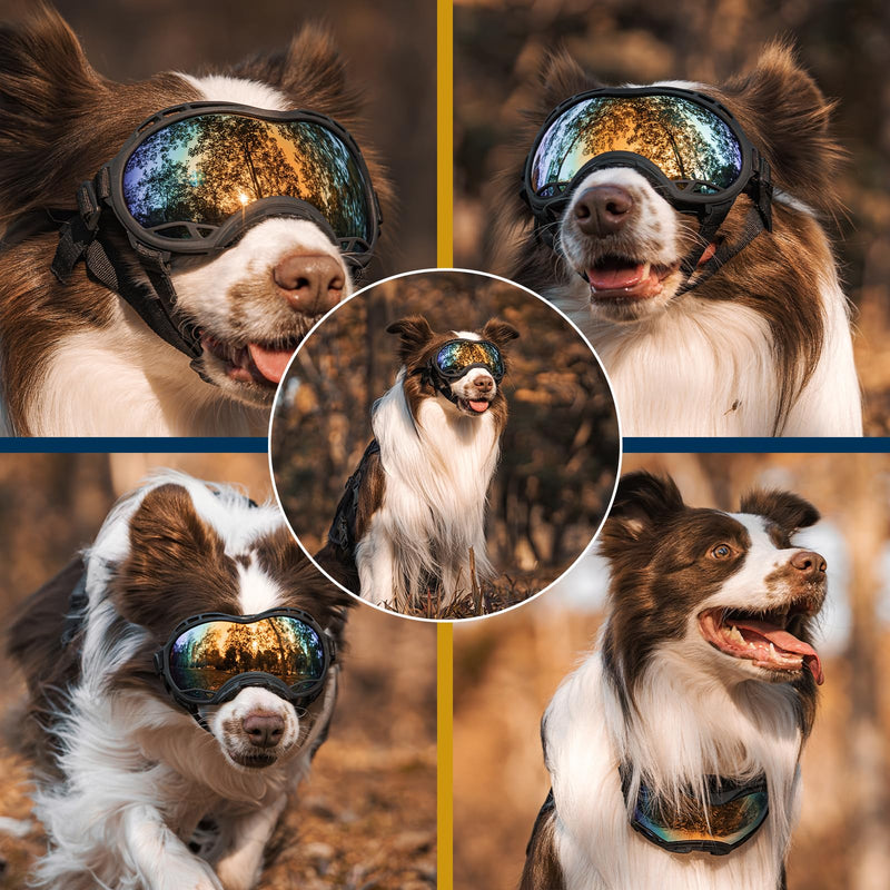 OneTigris Dog Goggles, Dog Sunglasses for Large Dogs with Adjustable Strap UV Protection, Windproof, Suitable for Medium Large Breed, Dogs Eyes Protection (Medium) - PawsPlanet Australia