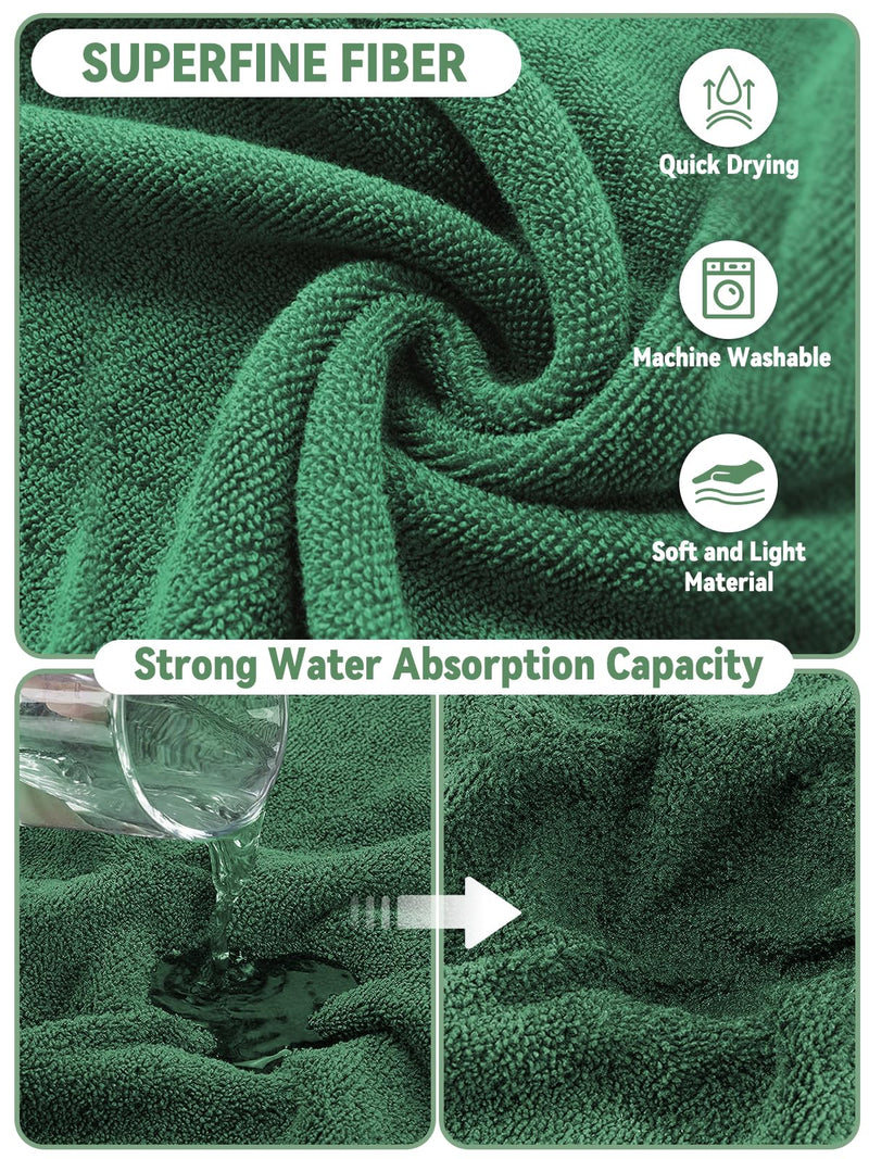 JOLOVE Dog Drying Coat Super Absorbent Dog Towels for Drying Dogs for After Bath Soft Dog Drying Towel Adjustable Dog Bathrobe for Bath, Swim, Wet Walk (Green Dinosaur, L) Green Dinosaur - PawsPlanet Australia
