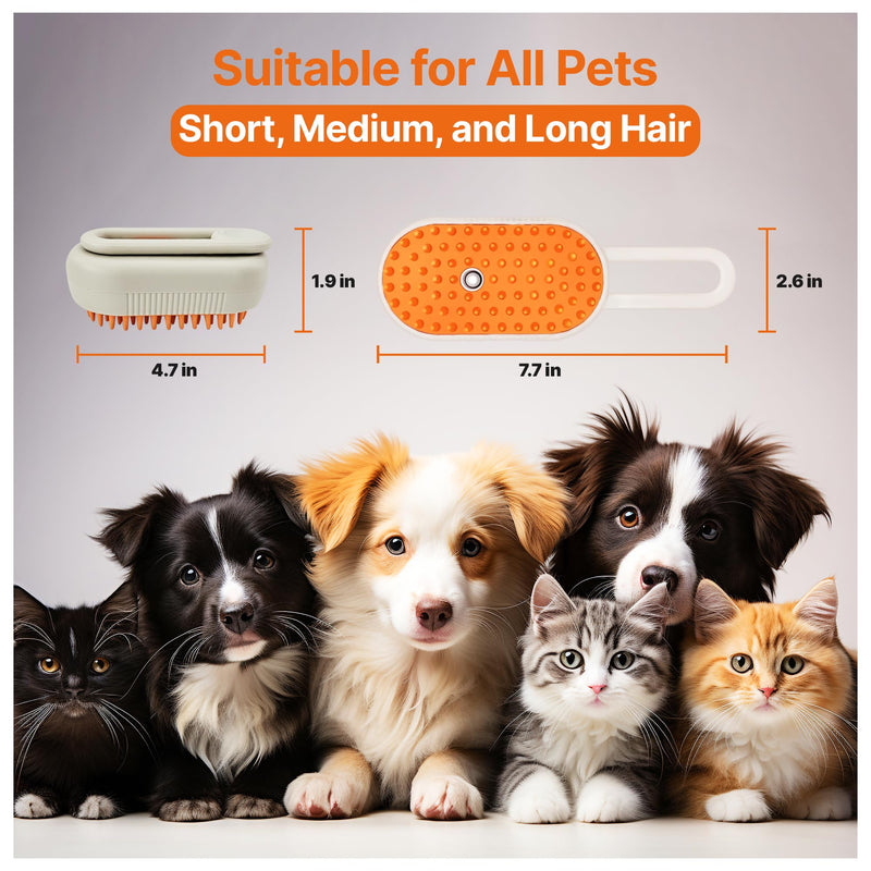 4 in 1 Cat steam brush, steam brush for dogs, rabbits., Pet spray comb for shedding and grooming, Gentle Technology, Easy-to-Clean, massage, Grooming Washable, useful for shedding - PawsPlanet Australia