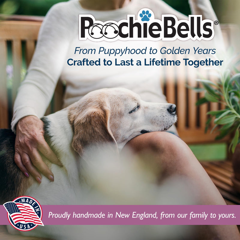 Dog Door Bells for Potty Training, Quick & Easy Puppy Potty Training Method Included, Handcrafted in USA with Loud, Paw-Safe Bells, Midnight Black - PawsPlanet Australia