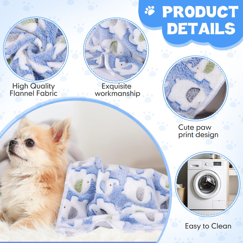 Chumia 15 Pcs Blankets for Dog Cat Soft Fluffy Fleece Washable Pet Dog Pattern Print Fleece Blankets for Pets Throw Warm Bed Mat for Puppy Cat 3 Colors, 24 x 16 Inches(Elephant) Elephant - PawsPlanet Australia