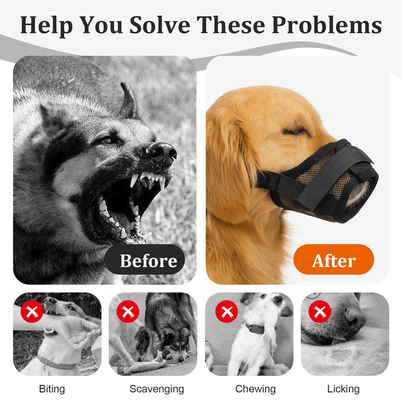 Dog Muzzle Air Mesh Muzzles Soft Cotton Mesh Dog Muzzle Anti-Biting Adjustable Breathable Mouth Guard for Small Medium Large Dogs Biting Chewing Grooming Allow Panting Drinking - PawsPlanet Australia