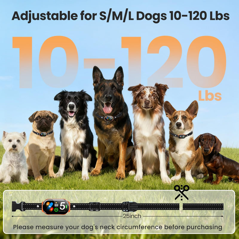 Upgraded Bark Collar for Dogs 10-120lbs, NATGOVOD Smart Anti Barking Collar with 5 Modes & Adjustable Sensitivity & Bark Counter, Waterproof Automatic Bark Collar for Small Medium Large Dogs Orange - PawsPlanet Australia