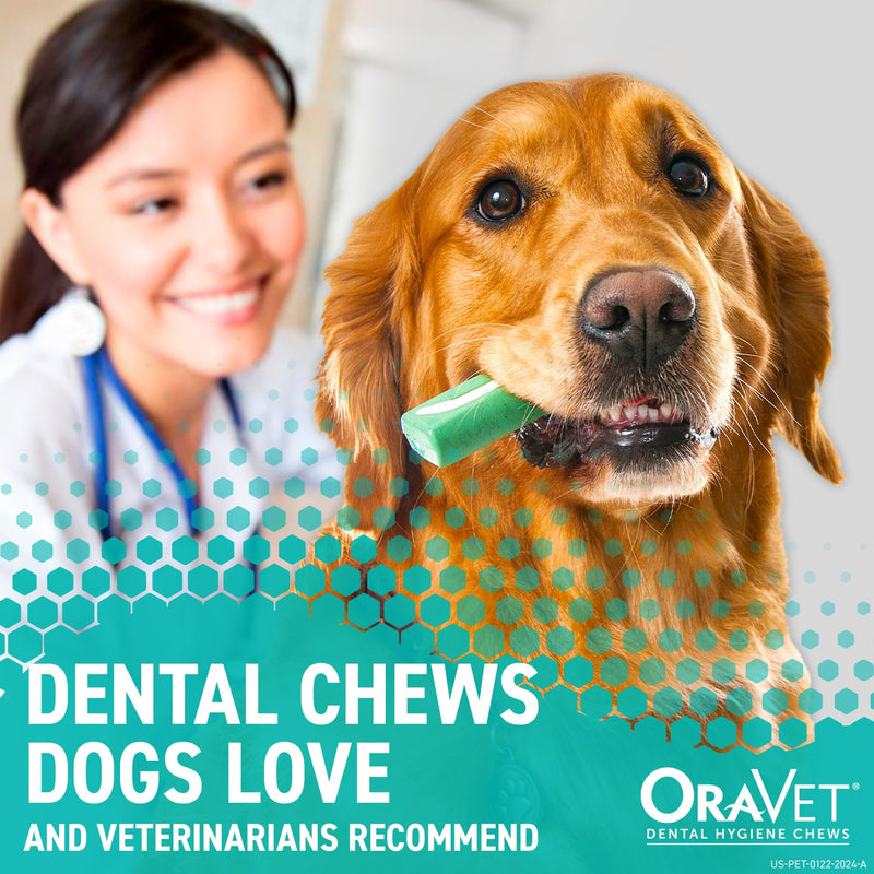 ORAVET Dental Chews for Dogs, Oral Care and Hygiene Chews (Small Dogs, 10-24 lbs.) Blue Pouch, 30 Count 1 Count (Pack of 30)