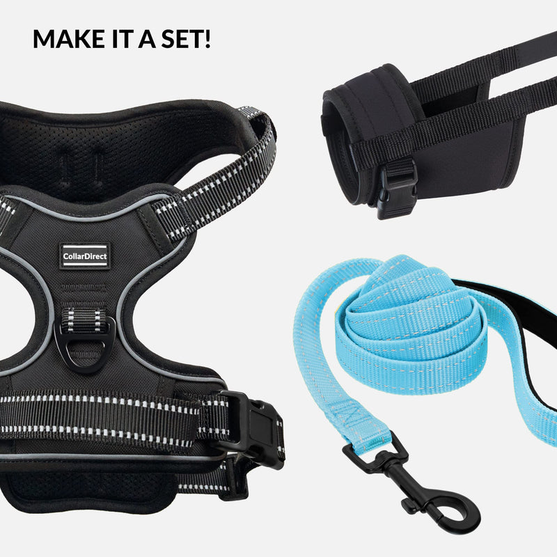 CollarDirect No Pull Reflective Dog Harness with Handle and Front Clip, Adjustible Soft Padded Vest for Small to Large Dogs Training and Walk (Size M, Black) Medium - PawsPlanet Australia
