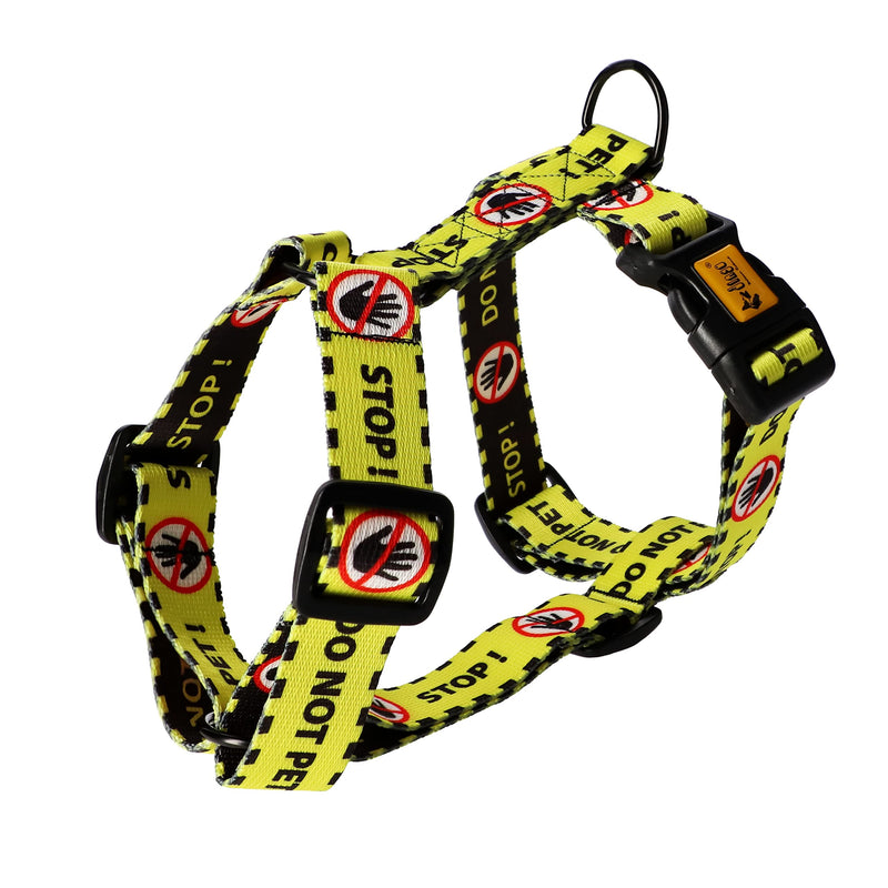 Dingo DO NOT PET Guard Harness Adjustable Safe Control Caring for Special Dog Needs Black/Yellow Size L 95378 YELLOW - PawsPlanet Australia