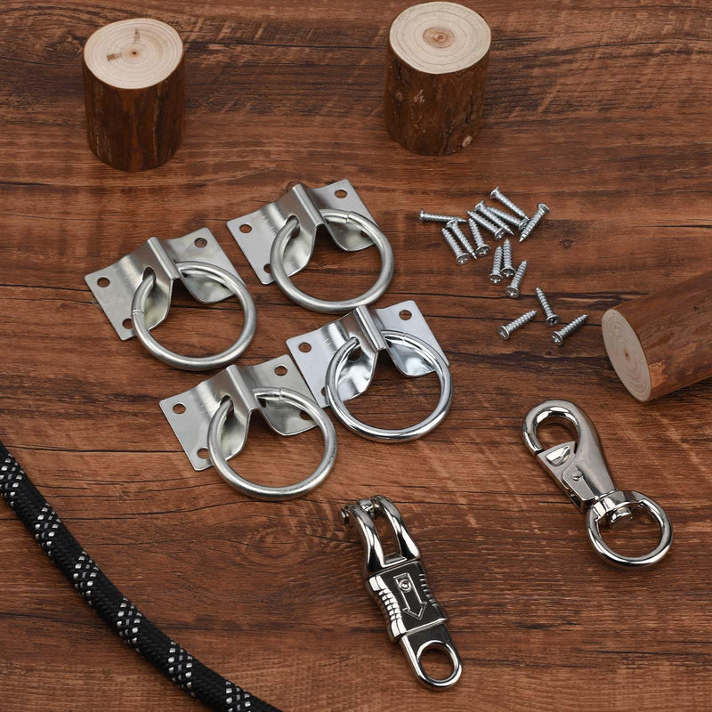 4PCS Cross Tie Ring for Horse,Block Tie Ring Hitching Ring with Screws for Horse Stall Stable - PawsPlanet Australia