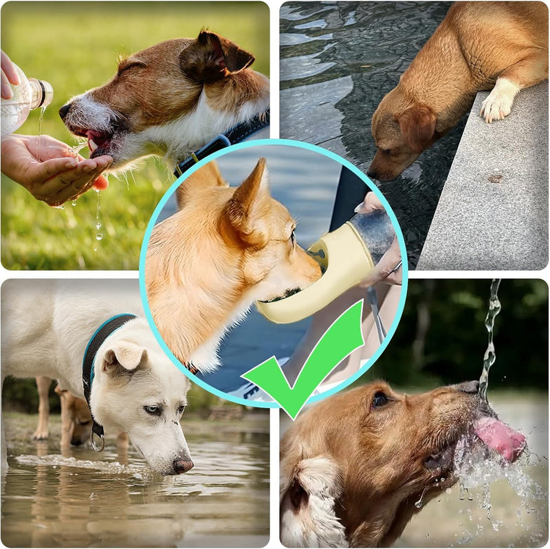 Portable Dog Water Bottle, 12 oz, Leak-Proof Travel Pet Dispenser, Teal,Puppy Water Dispenser with Drinking Feeder for Travel (Yellow, Small) Yellow - PawsPlanet Australia
