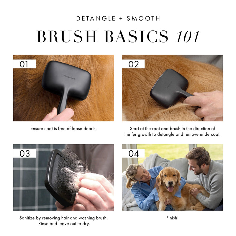 Tweezerman Dog and Cat Slicker Brush for Pets, Grooming Brush with Coated Bristles to Prevent Scratching and Ergonomic Handle Large