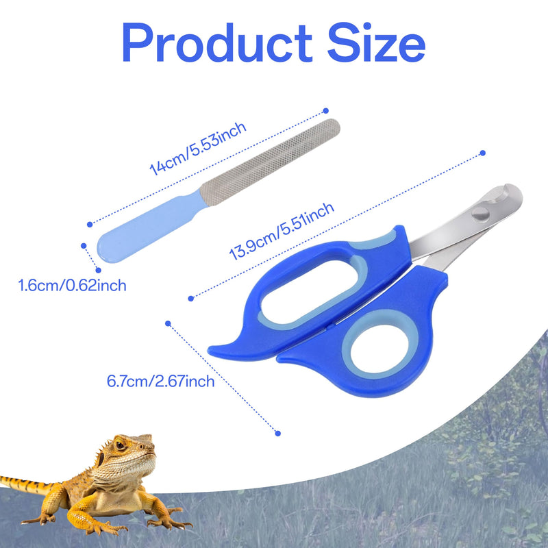 Bearded Dragon Nail Clippers with Precise Angled Edges, Stainless Steel Bearded Dragon Toe Nail Clippers Cat Claw Clippers with Nail File Paw Trimmer, Bearded Dragon Accessories Pet Grooming Tools - PawsPlanet Australia